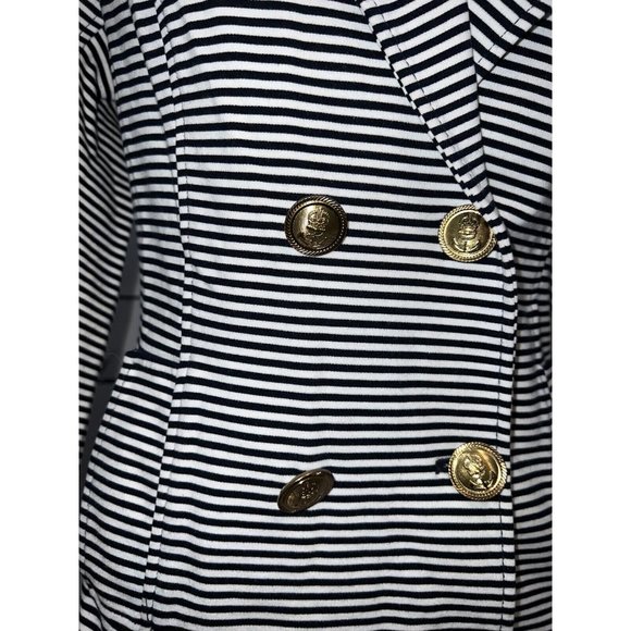 Cabi Small Blazer Suit Life Jacket Small Style 823 Nautical Stripe Anchor - Picture 11 of 12
